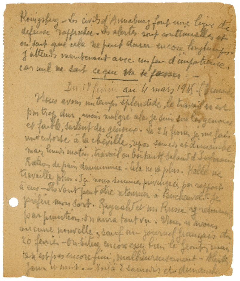 Seite aus dem Tagebuch von Henri Sautereau 1944/45