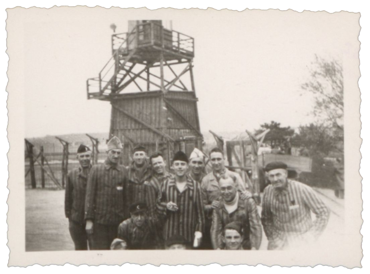 Befreite Häftlinge im Lager am Buchberg, nach dem 12. April 1945