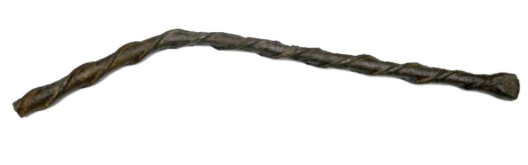 Abgebrochener und deformierter Steinbohrer, wie er zum Stollenvortrieb eingesetzt wurde – gefunden in einem denen Stollen, in dem die Häftlinge arbeiten mussten.