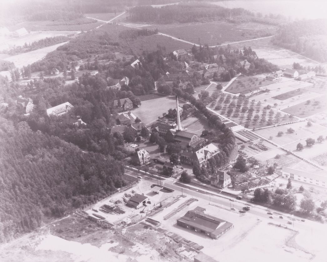 Landesheilanstalt Gießen, Luftbild über die gesamte Anlage, um 1950/60