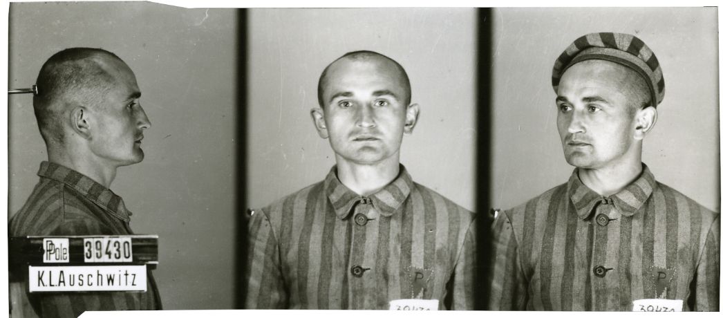 Im KZ Auschwitz angefertigte erkennungsdienstliche Aufnahme von Gerard Dziemba, 1942
