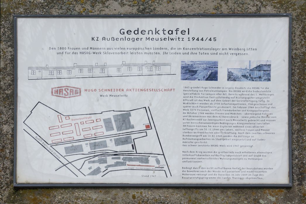 Informationstafel am Gedenkort des ehemaligen Außenlagers in der Nordstraße, 2022. Foto: Katharina Brand