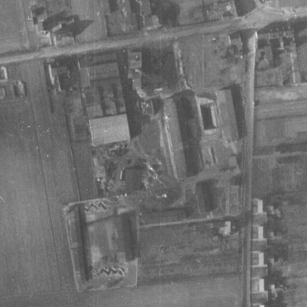 Vergrößerter Ausschnitt der Aufnahme der alliierten Luftaufklärung vom 20. März 1945