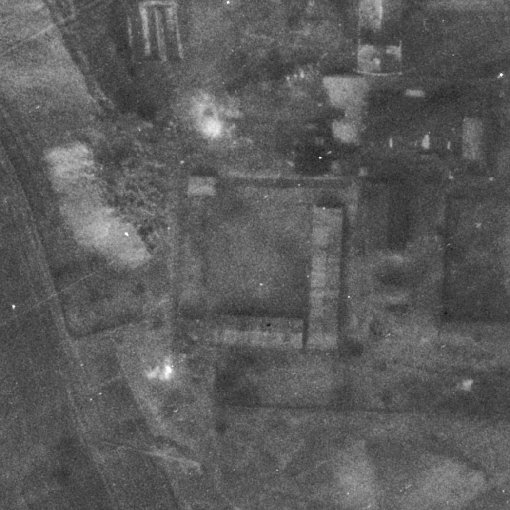 Vergrößerter Ausschnitt der Aufnahme der alliierten Luftaufklärung vom 22. Februar 1945