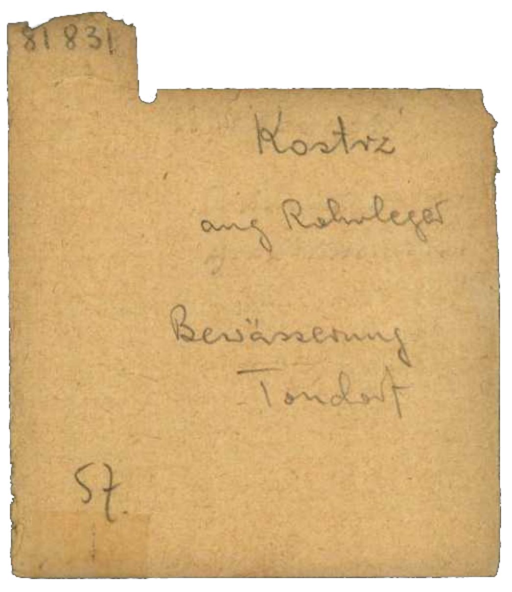 Arbeitseinsatzkarte von Franciszek Kostrz, 1944. Der ehemalige polnische Kriegsgefangene aus Krakau war von Beruf Bahnbeamter. Er wurde im September 1944 nach Buchenwald deportiert und als „angelernter Rohrleger“ in Tonndorf (ab 2. November 1944) eingesetzt. 